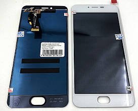 Дисплей для мобільного телефона Meizu M3/M3 Mini, білий, з тачскрином (кнопка Home 0,7*14,5 мм)