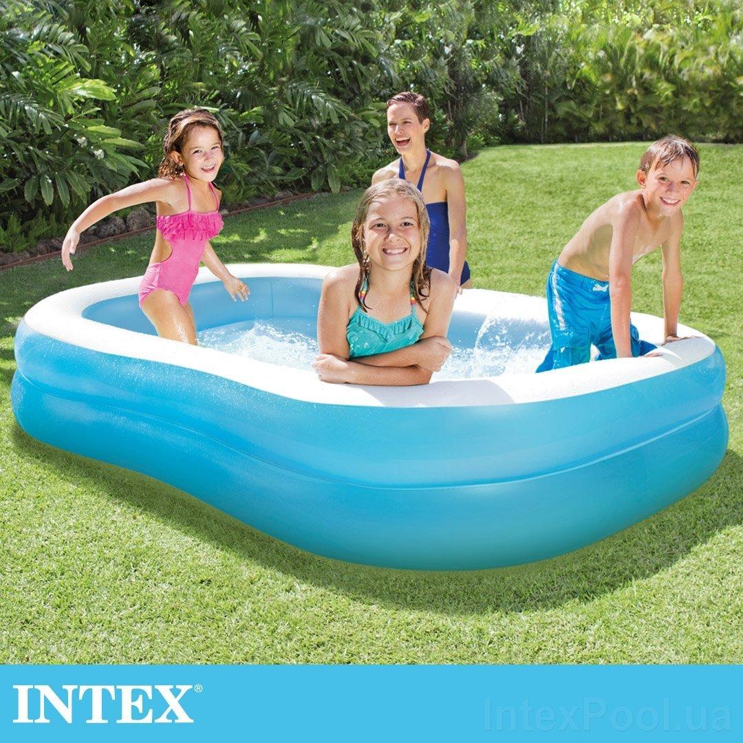 Надувний прямокутний сімейний басейн 203*152 см, 540 л Intex 57180, фото 1