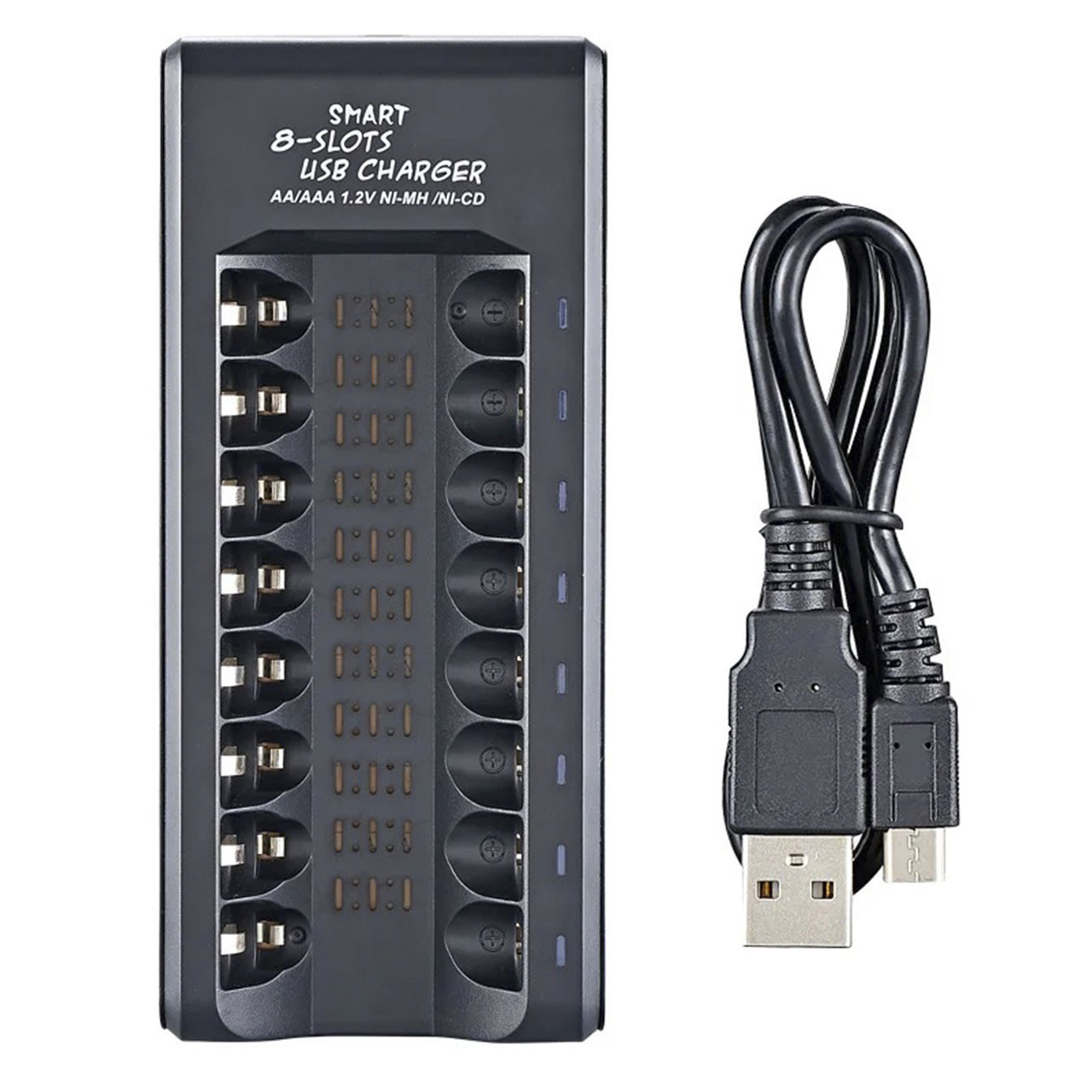 USB зарядка на 8 акумуляторів AA/AAA