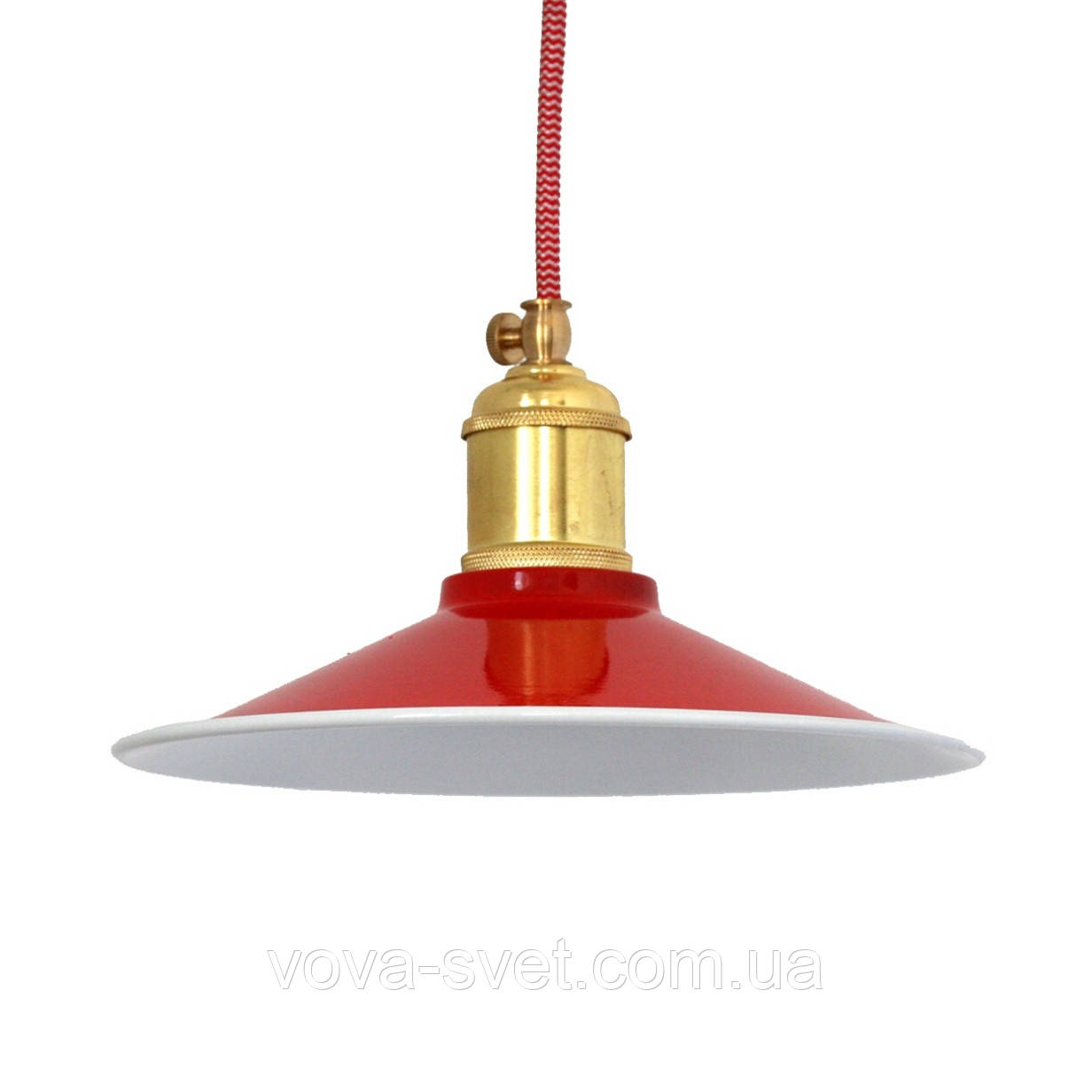 Світильник підвісний купол Loft Steampunk [ Pendant Red & White ]
