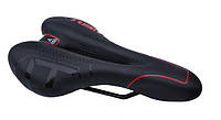 Седло велосипедное Комфортное Lietu (черно-красное) с вентиляционным отверстием для велосипеда