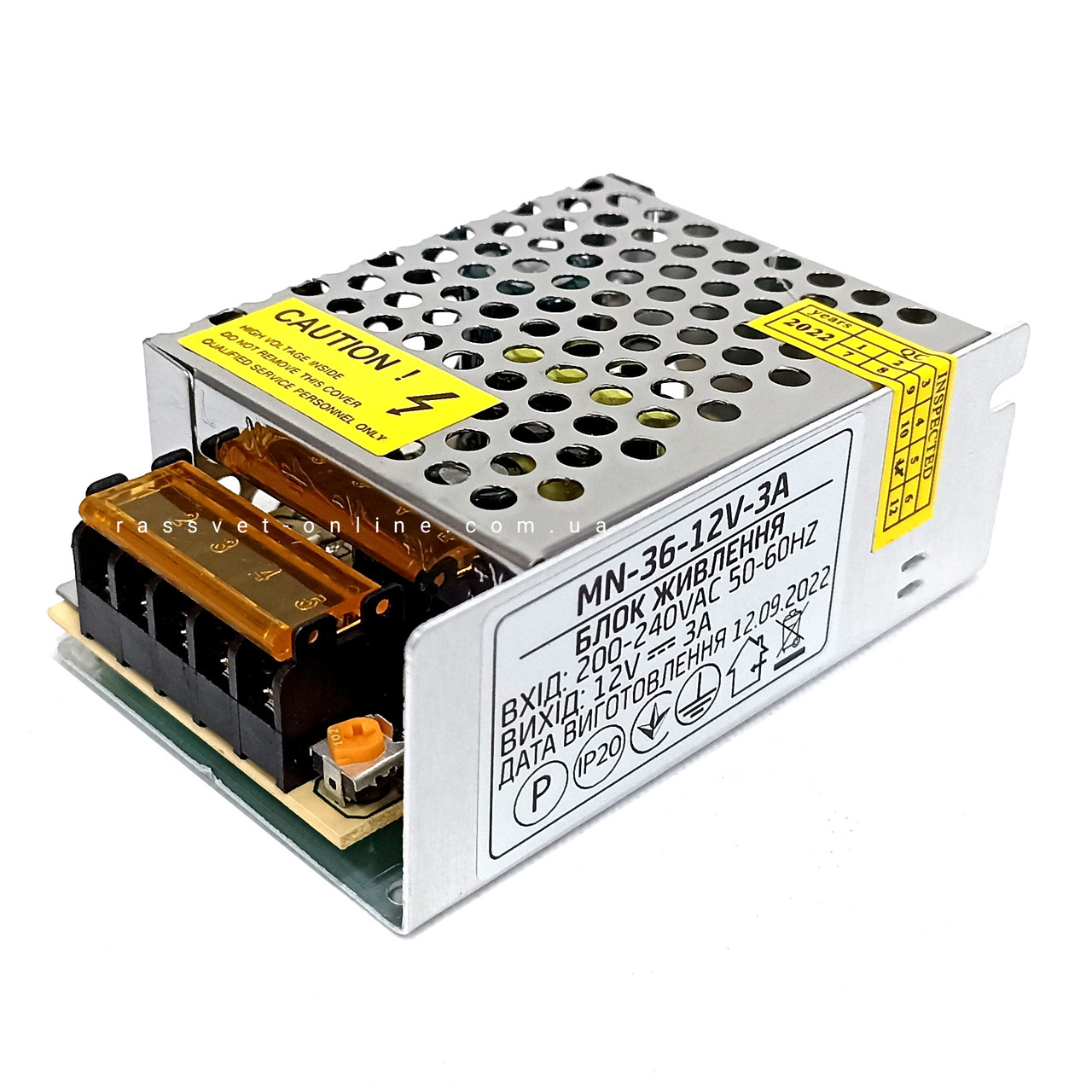 Блок живлення 36W MN-36-12 12V 3A Compact (36Вт 12В 3А) 85×58×38мм світлодіодної LED стрічки, модулів, лінійок