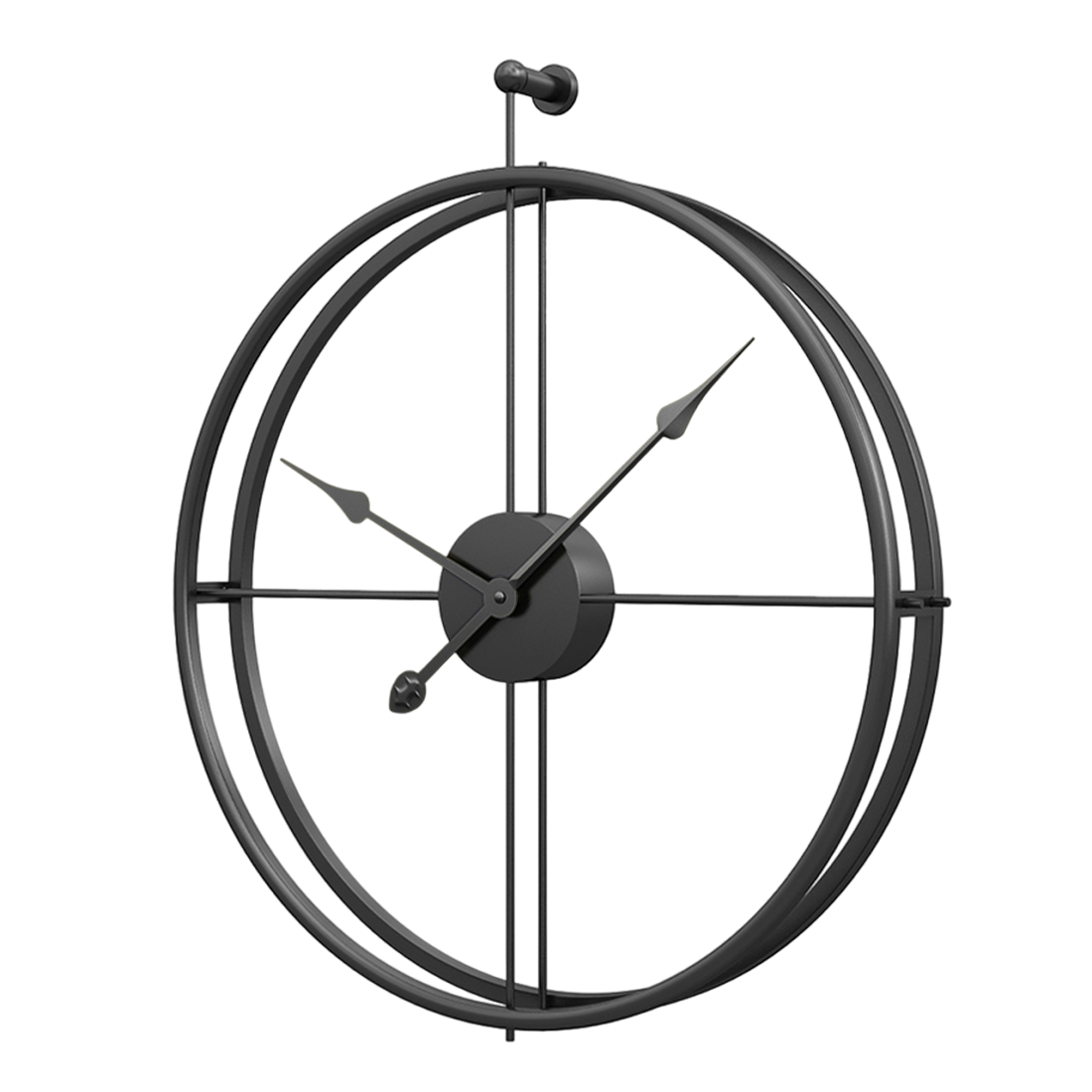 Годинник настінний Ti-Time (65х62 см) лофт Loft1-B-600 металевий чорний, фото 1
