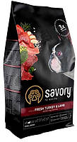 Сухой корм для собак малых пород со свежим мясом индейки и ягнятиной Savory 1 кг