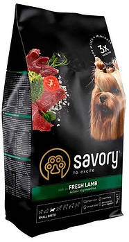Сухий корм для собак малих порід зі свіжим м'ясом ягняти Savory 1 кг
