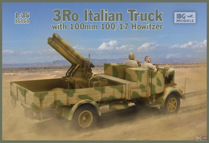 Пластикова модель 1/35 IBG 35053 3Ro Italian Truck with 100 mm 100/17 Howitzer