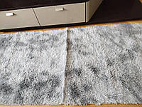 Меховый коврик на пол 90х200 см серый цвет