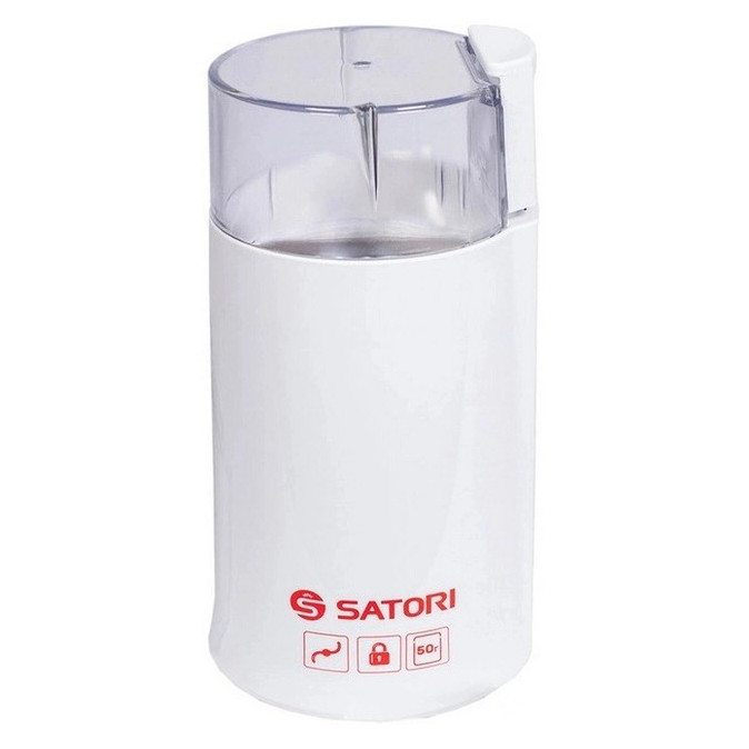 Кафемолка електрична Satori SG-1801-WT, кавомолка електрична домашня, портативна. Колір: білий, фото 1