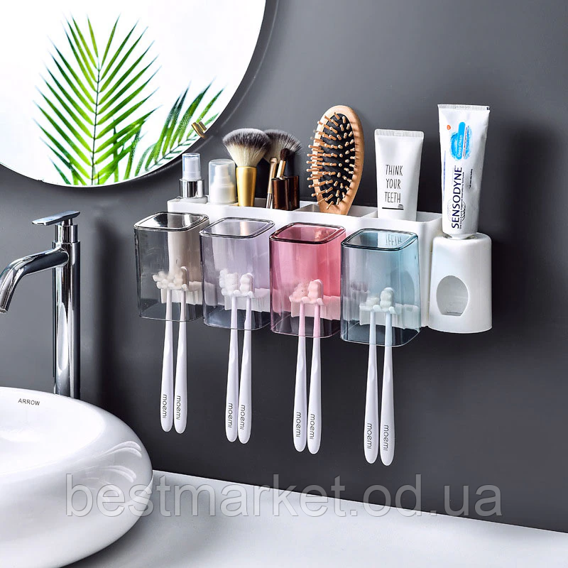 Настінний Органайзер для Зубних Щеток і Паст Automatic Toothpaste