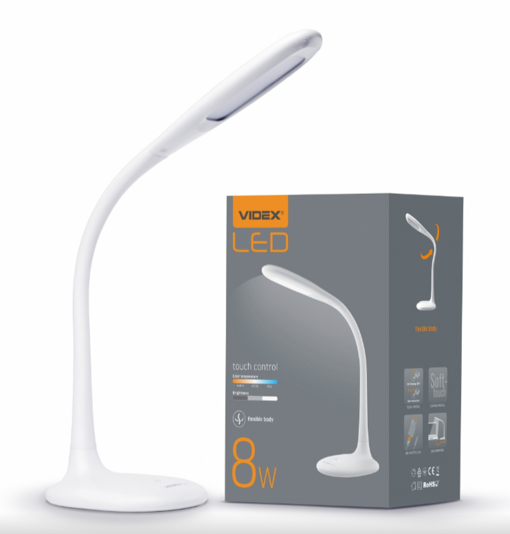 Лампа настільна LED 8W 3000-5500K VL-TF03W Videx