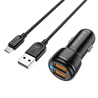 Автомобильное зарядное устройство для телефона Borofone BZ17M Black Core dual port QC3.0 car charger