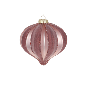 Ялинкова прикраса Рельєф 10см оксамитові смуги вечірня троянда БОНА ДИ