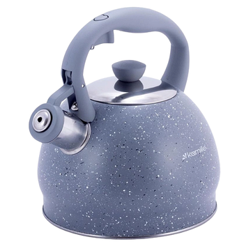 Чайник 2л нержавіюча сталь зі свистком з нейлоновою ручкою 1072GR KAMILLE