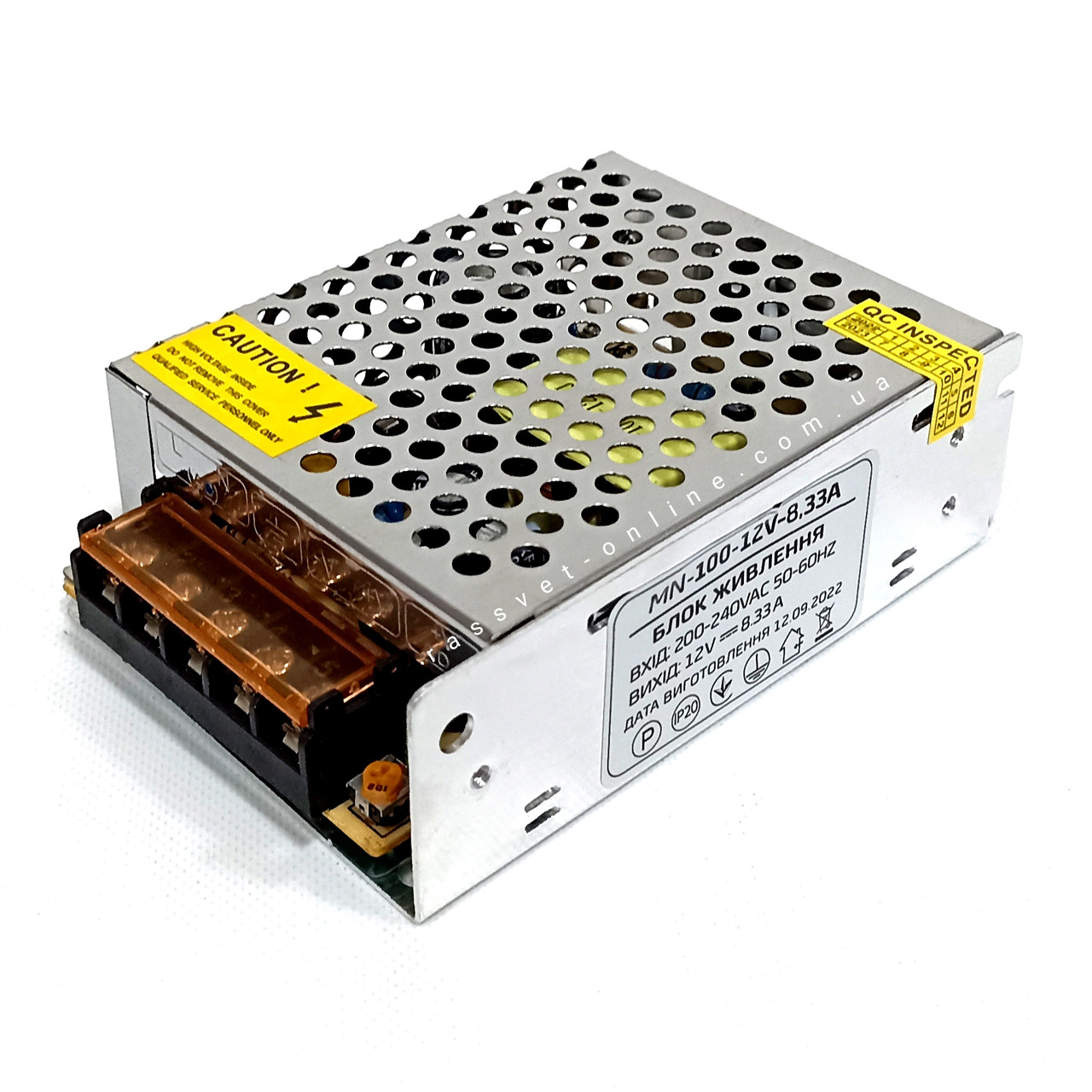 Блок живлення 100W MN-100-12 12V 8.33А Compact (100Вт 12В 8.33А) 115×78×36мм для світлодіодної LED стрічки, модулів, лінійок
