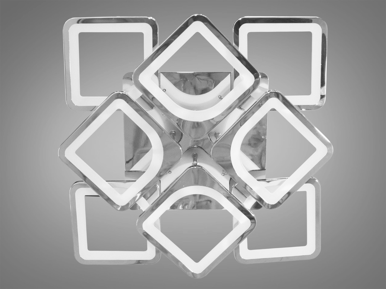 Універсальна світлодіодна люстра з димером, колір хром, 115W S8060-4+4HRDIM-LS