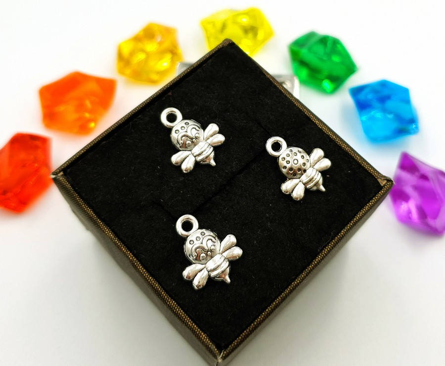 

(10шт) Подвески из металла, кулоны, Кулон "Пчелка"