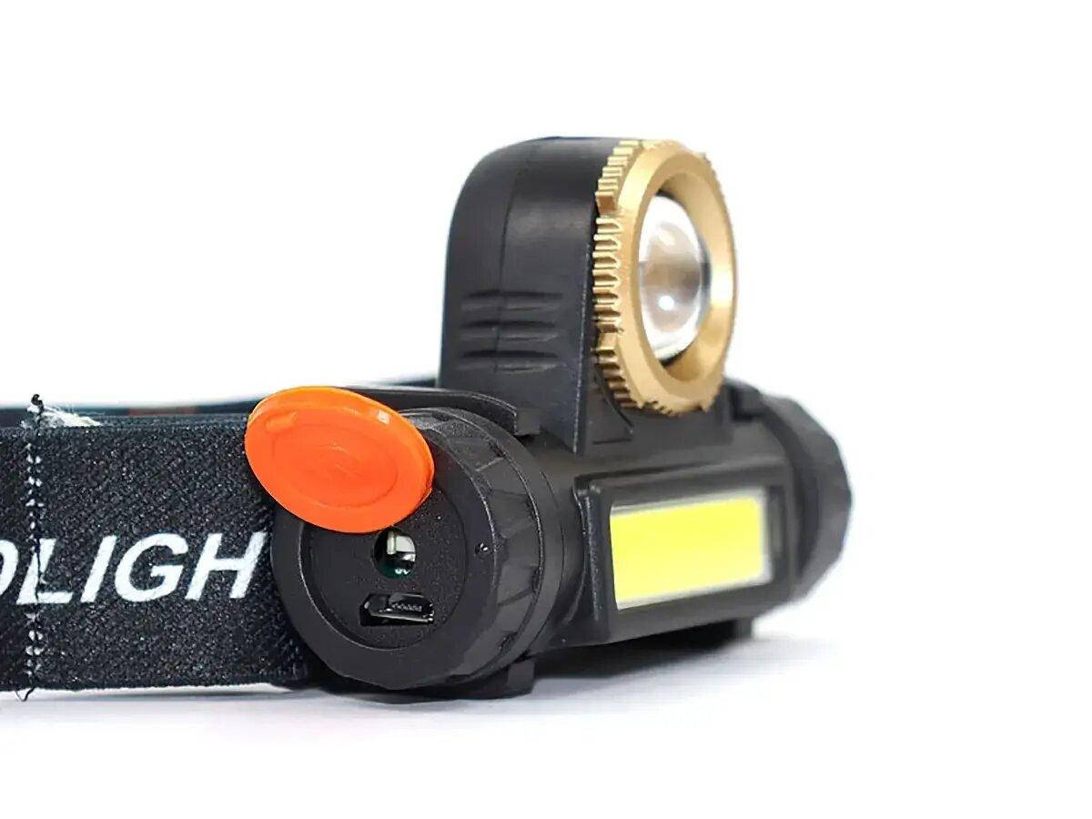 

Фонарь налобный HeadLamp 101А 9897 Аккумуляторный на голову, Черный