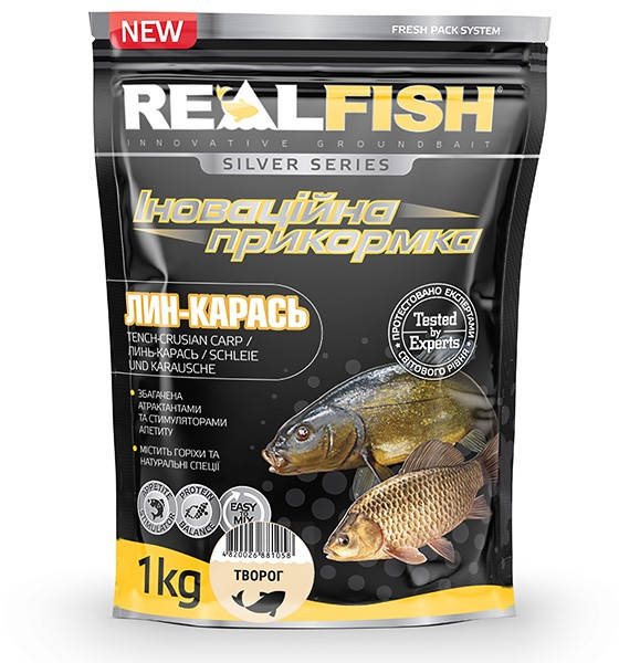 

Прикормка REAL FISH Лин - Карась (творог) 1кг.