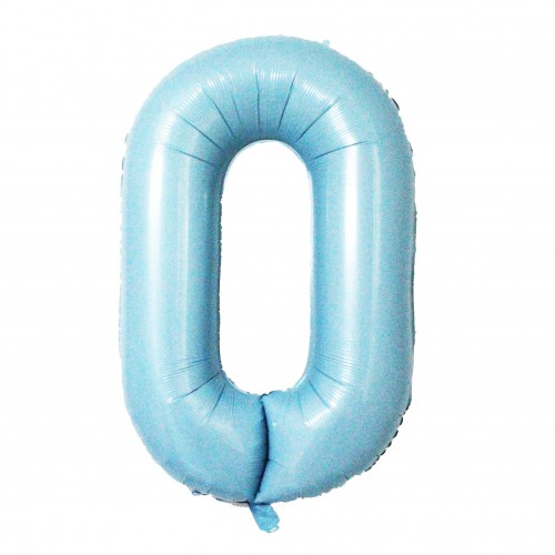 

Фольгована цифра "0" Slim ніжно-блакитна в упаковці, Голубой