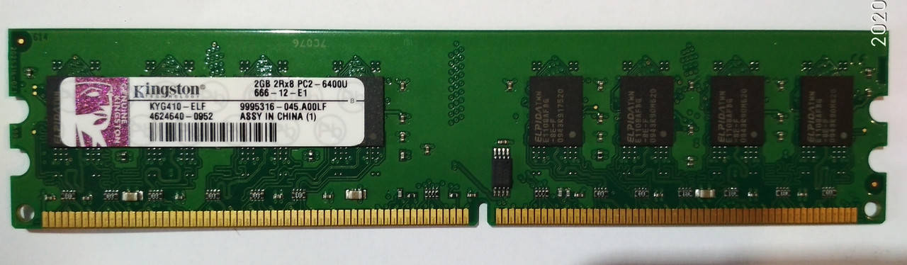 

2GB DDR2 800MHz PC2 6400U Kingston 2Rx8 RAM (Intel/AMD) Оперативная память