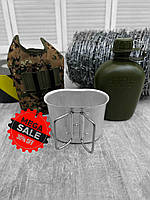 Фляга военная армейская солдатская Фляга в чехле 1 литр фляга для воды пластиковая