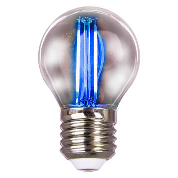 Лампа світлодіодна філаментна LED VELMAX V-FILAMENT-G45 2W E27 СИНЯ 200LM 220V Куля