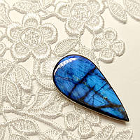 Натуральний камінь для створення прикрас лабрадор кабошон синій Вставка двостороння ювелірна