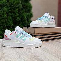 Кросівки жіночі кольорові низькі весна літо Adidas Forum Low. Взуття жіноче модне різнокольорове Адідас Форум, фото 6