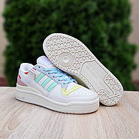 Кросівки жіночі кольорові низькі весна літо Adidas Forum Low. Взуття жіноче модне різнокольорове Адідас Форум, фото 7