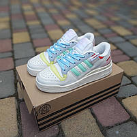 Кросівки жіночі кольорові низькі весна літо Adidas Forum Low. Взуття жіноче модне різнокольорове Адідас Форум, фото 3