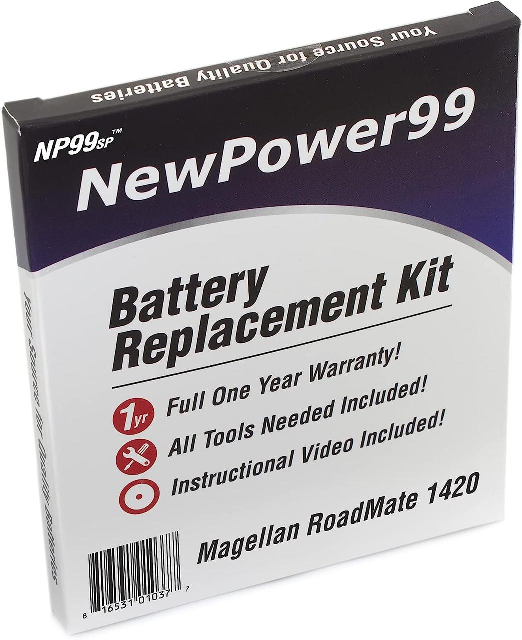 Набір для заміни батареї NewPower99 з батареєю, відеоінструкціями та інструментами для Magellan RoadMate