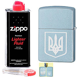 Запальничка Zippo герб України + Batterfly в наборі кремній і бензин зипо VR24467