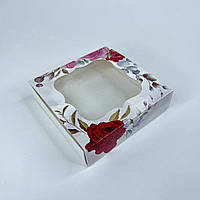 Знижка / *50 шт* / Коробка / 120х120х30 мм / друк-Роза / вікно-звичайн / лк