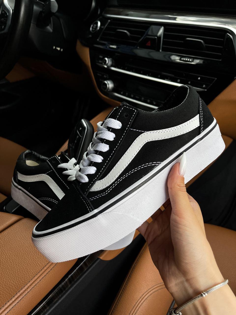 Жіночі Кеди Vans Old Skool Platform Black White 39-40