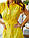 Плаття літнє із льона під пояс, арт. 357, жовте, фото 2