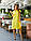 Плаття літнє із льона під пояс, арт. 357, жовте, фото 4