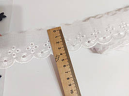 Мереживо батистове просте прошва на метраж біле 4см