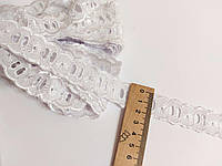 Мереживо просте батистове Кружево с вышивкой прошва на метраж белое 2 см