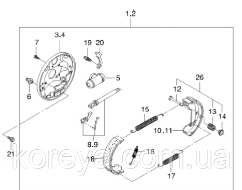 Шайба стопор задних колодок Ланос Сенс (оригинал) GM. 06663706