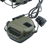 Навушники активні тактичні з кріпленням на каску та мікрофоном EARMOR M32H 22dB Хакі, фото 8