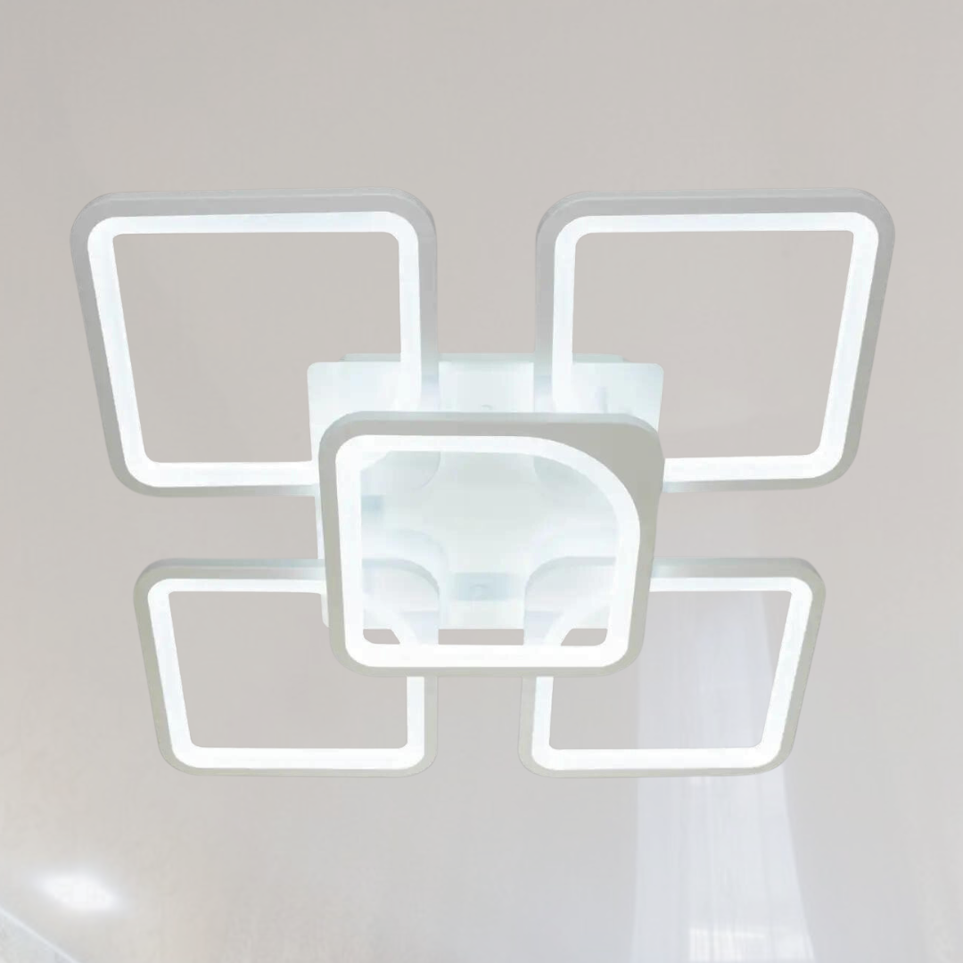 Led люстра з квадратами без підсвітки Diasha 115W до 20 кв.м колір Білий 8060/4+1WH