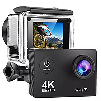 Экшн камера Sports 4K WI-FI Action Camera с аквабоксом / Водонепроницаемая спортивная видеокамера с креплением