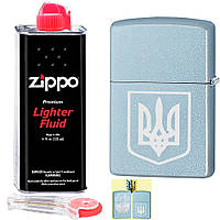 Зажигалка Zippo герб Украины + Batterfly в наборе кремний и бензин зиппо VR24467