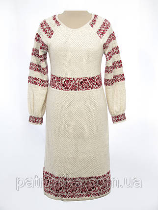 В'язана жіноча сукня "Артеміда червона" 0541, фото 2