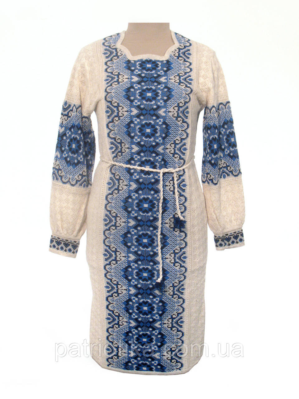 В'язана жіноча сукня "Соломія синя" 0530