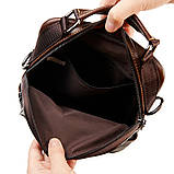 Чоловіча сумка через плече Натуральна шкіра Барсетка Чоловіча шкіряна сумка для документів планшет Коричнева, фото 7