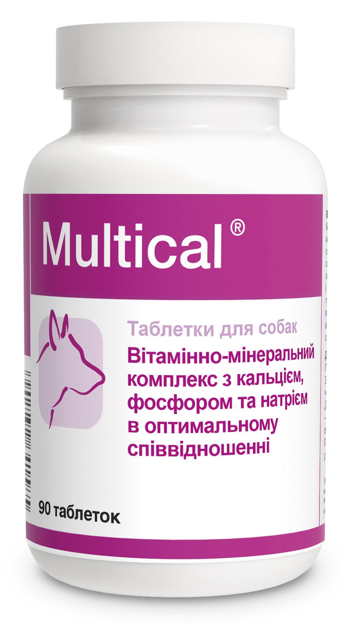 Вітамінно-мінеральний комплекс для собак з кальцієм, фосфором і натрієм Multical, 90 таблеток Dolfos (Дольфос)