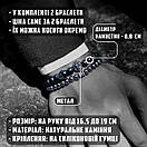 Браслет чоловічий з натурального каменю з левом METALPRIDE чорний комплект, фото 2