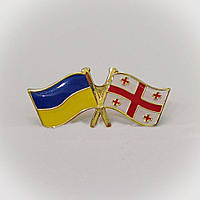 Значок на пиджак флаг Украина-Грузия