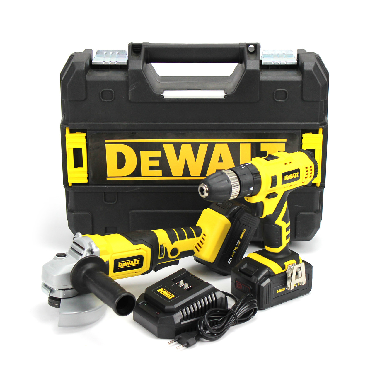 Набір 2в1 АКБ DeWalt 48V (Шуруповерт DCD771 + Болгарка DCG405NT) Набір 2в1 Деволт